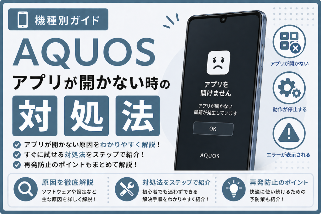 AQUOS アプリが開かない時の対処法