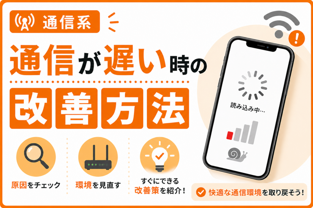 通信が遅い時の改善方法【ネット高速化】