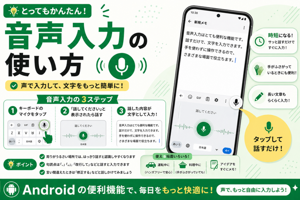 音声入力の使い方【文字入力が楽になる】